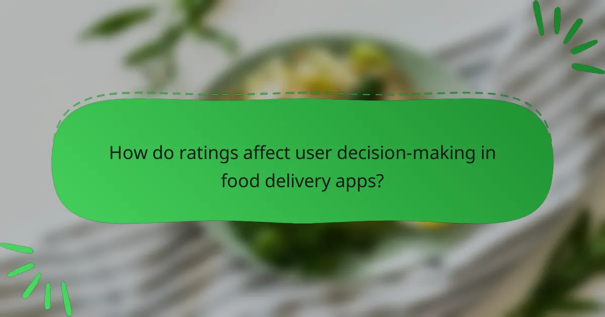 How do ratings affect user decision-making in food delivery apps?