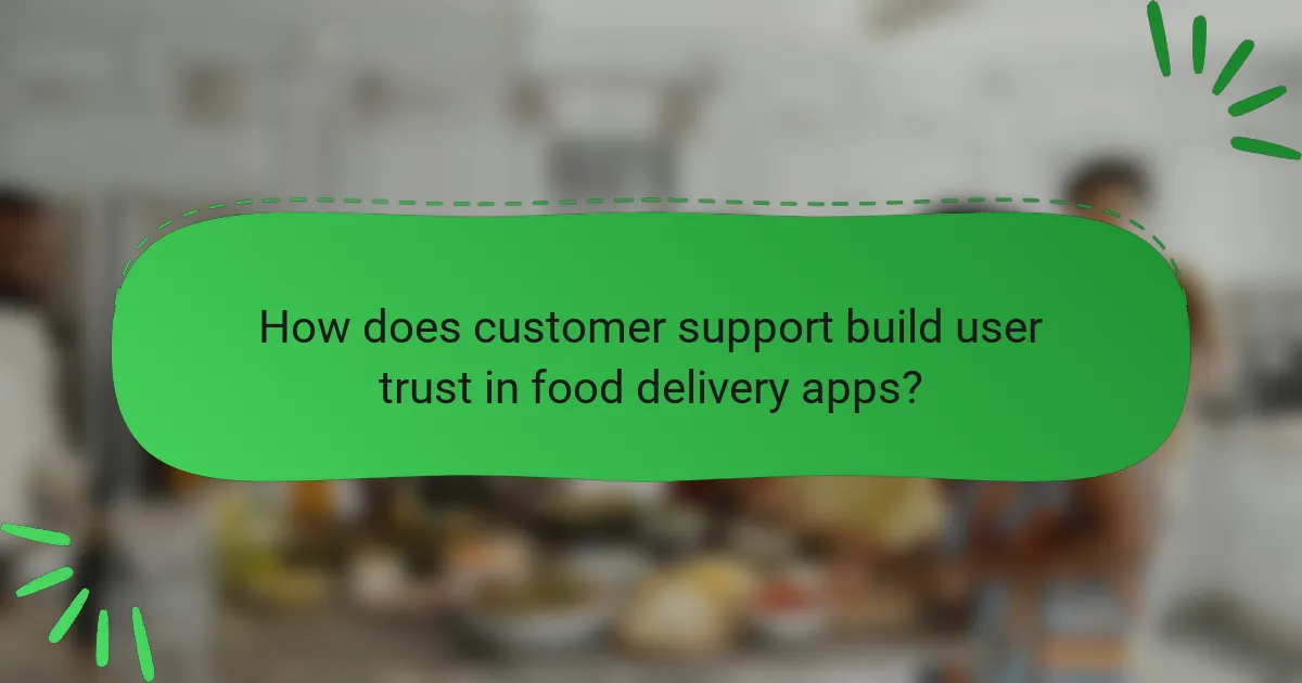 How does customer support build user trust in food delivery apps?