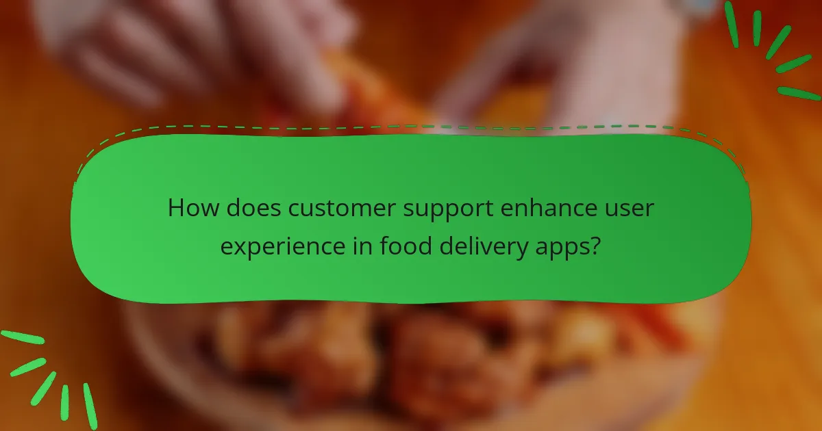 How does customer support enhance user experience in food delivery apps?