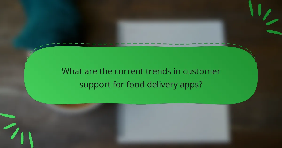 What are the current trends in customer support for food delivery apps?