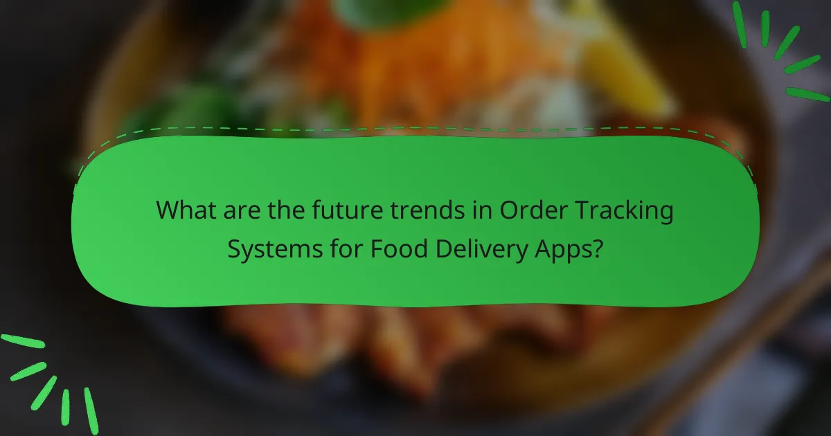 What are the future trends in Order Tracking Systems for Food Delivery Apps?