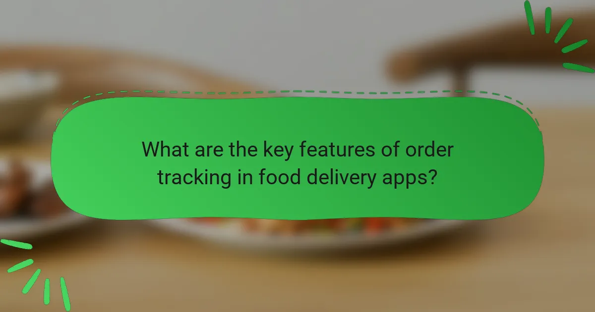 What are the key features of order tracking in food delivery apps?