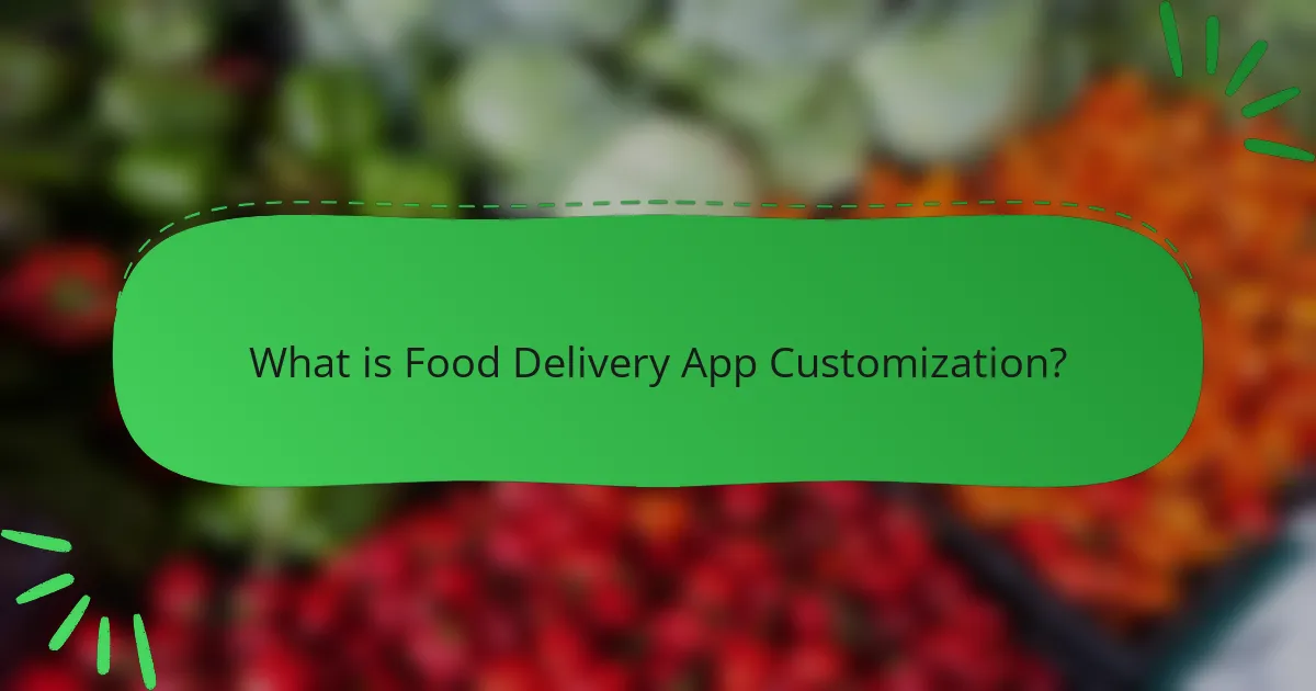 What is Food Delivery App Customization?