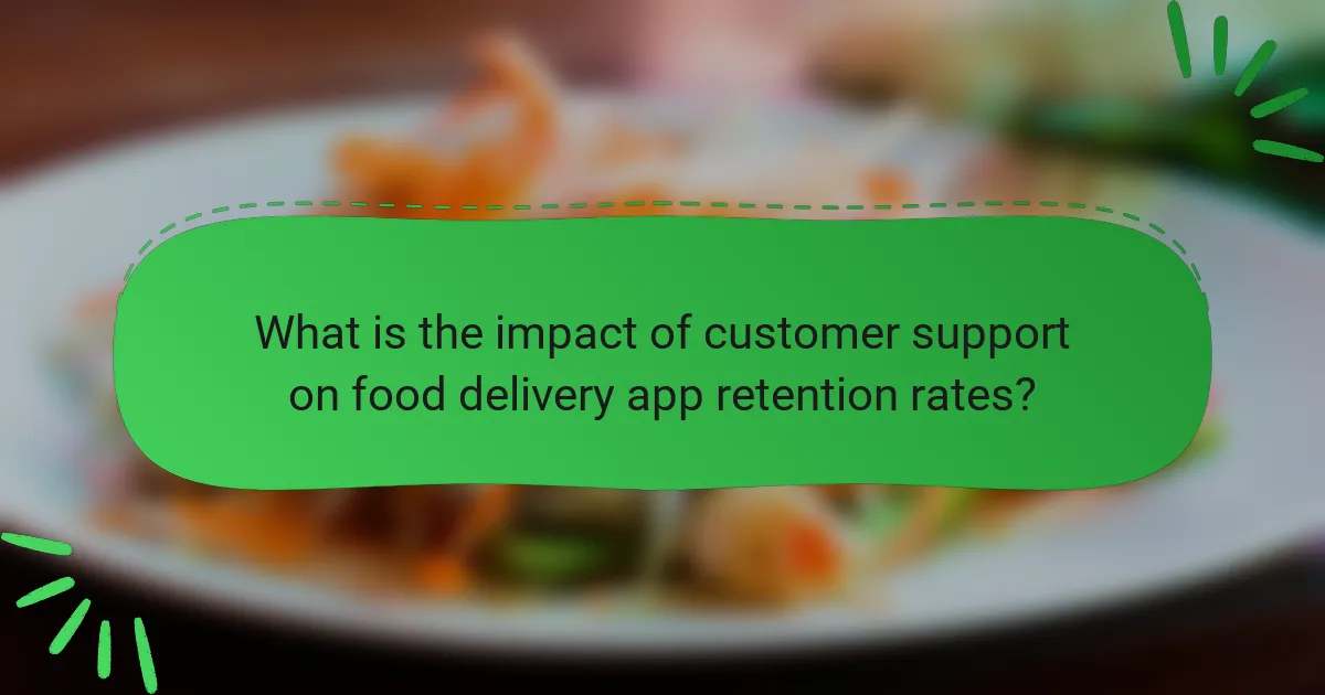 What is the impact of customer support on food delivery app retention rates?
