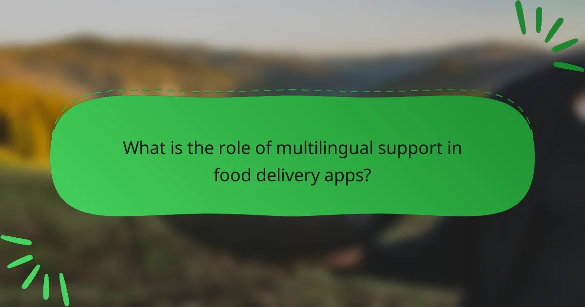 What is the role of multilingual support in food delivery apps?